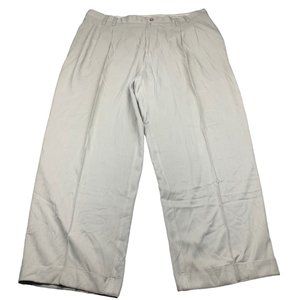 Tommy Bahama 'Relax' Men's Beige 100% Silk Pleated Dress Pants Size 40
